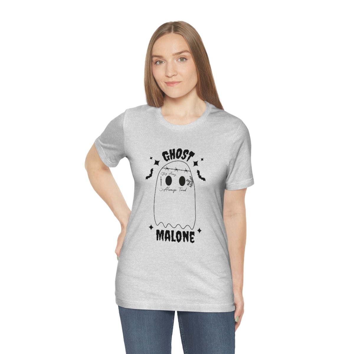 Ghost Malone Cool Halloween Tshirt, Funny Halloween T-Shirt Design on Unisex Jersey Short Sleeve Tee