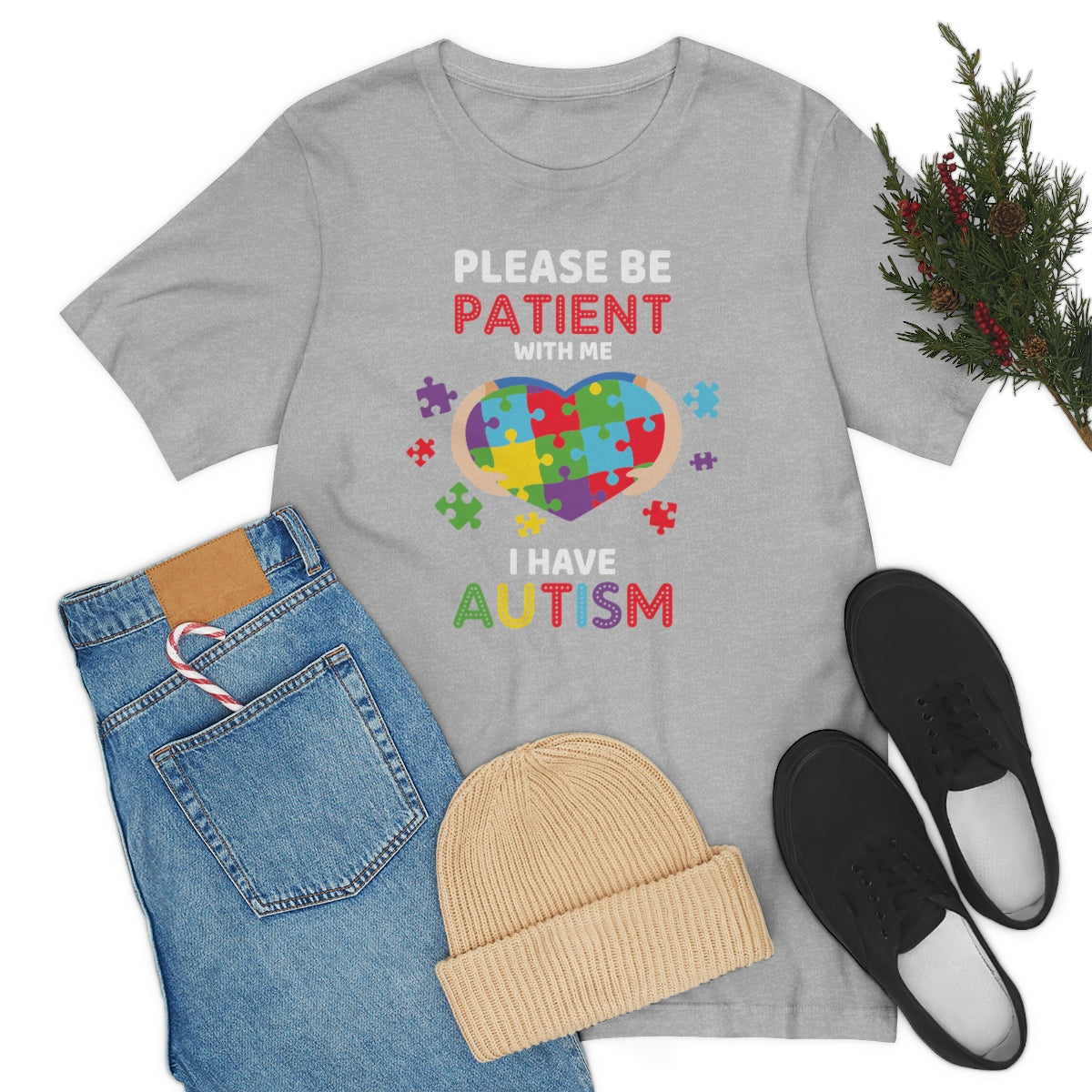 Please be patient with me I have Autism Puzzle Pieces Tshirt