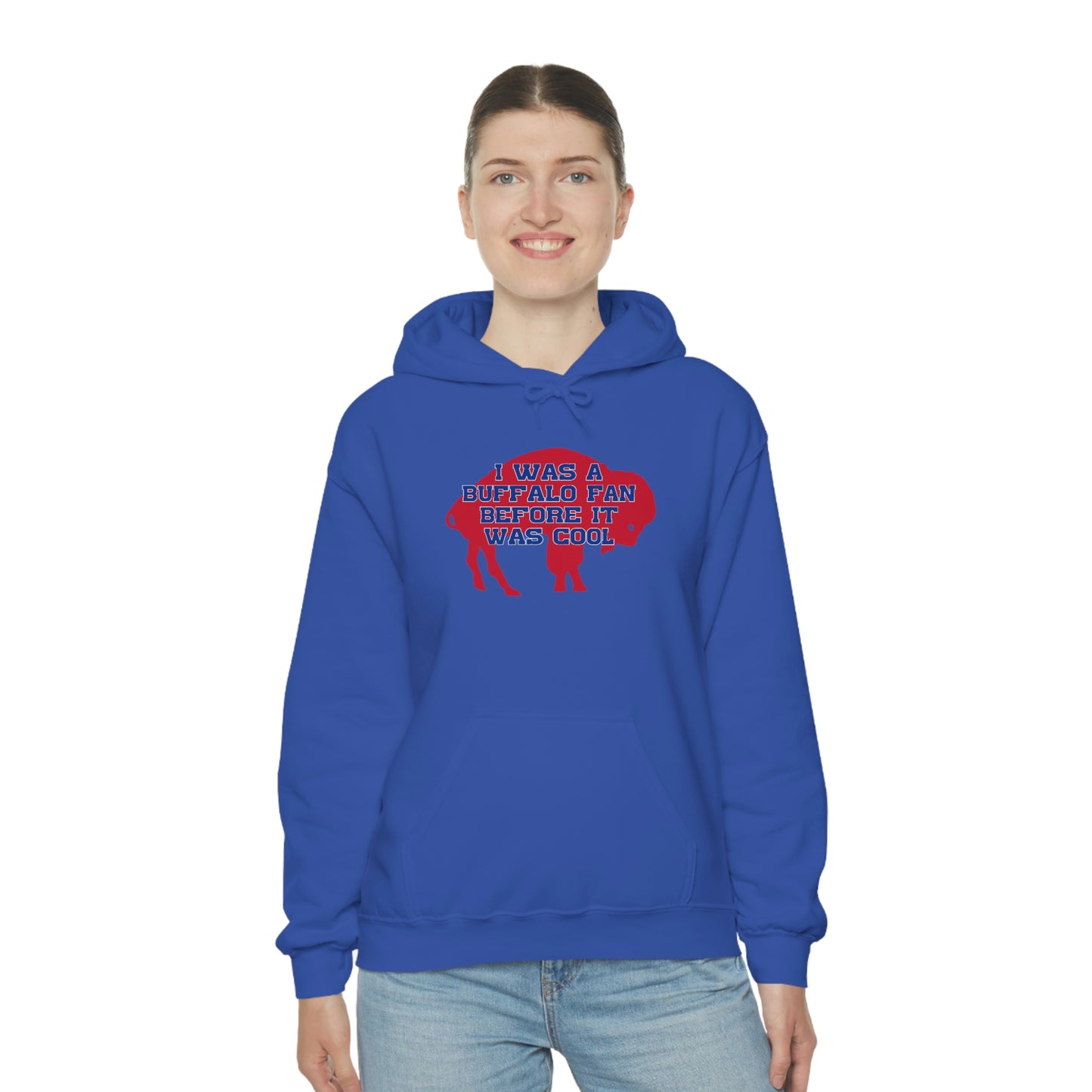 I Was a Buffalo Fan Before it was Cool Retro Red Logo Bills Mafia Football Hooded Sweatshirt