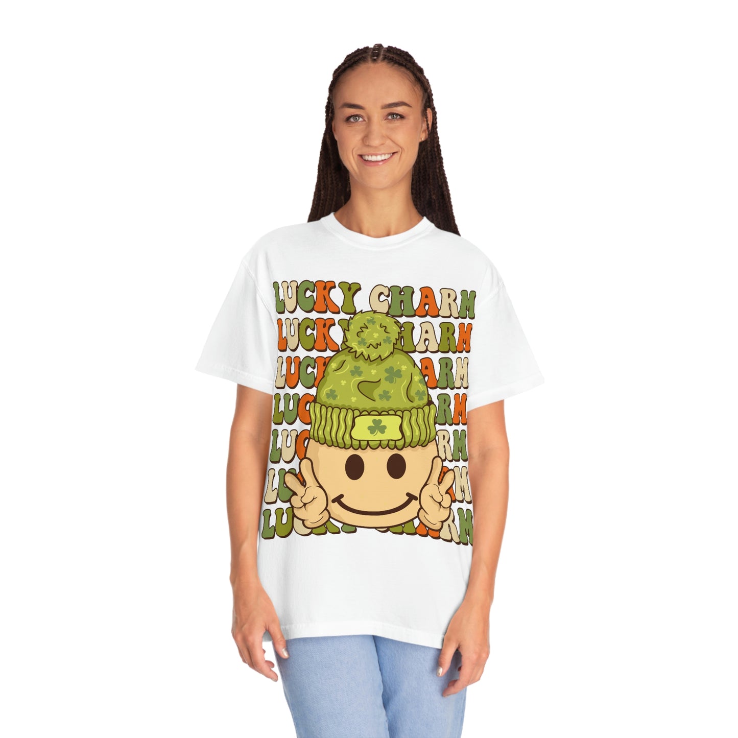 Retro Lucky Charm Happy Face St. Pattys Day Tshirt