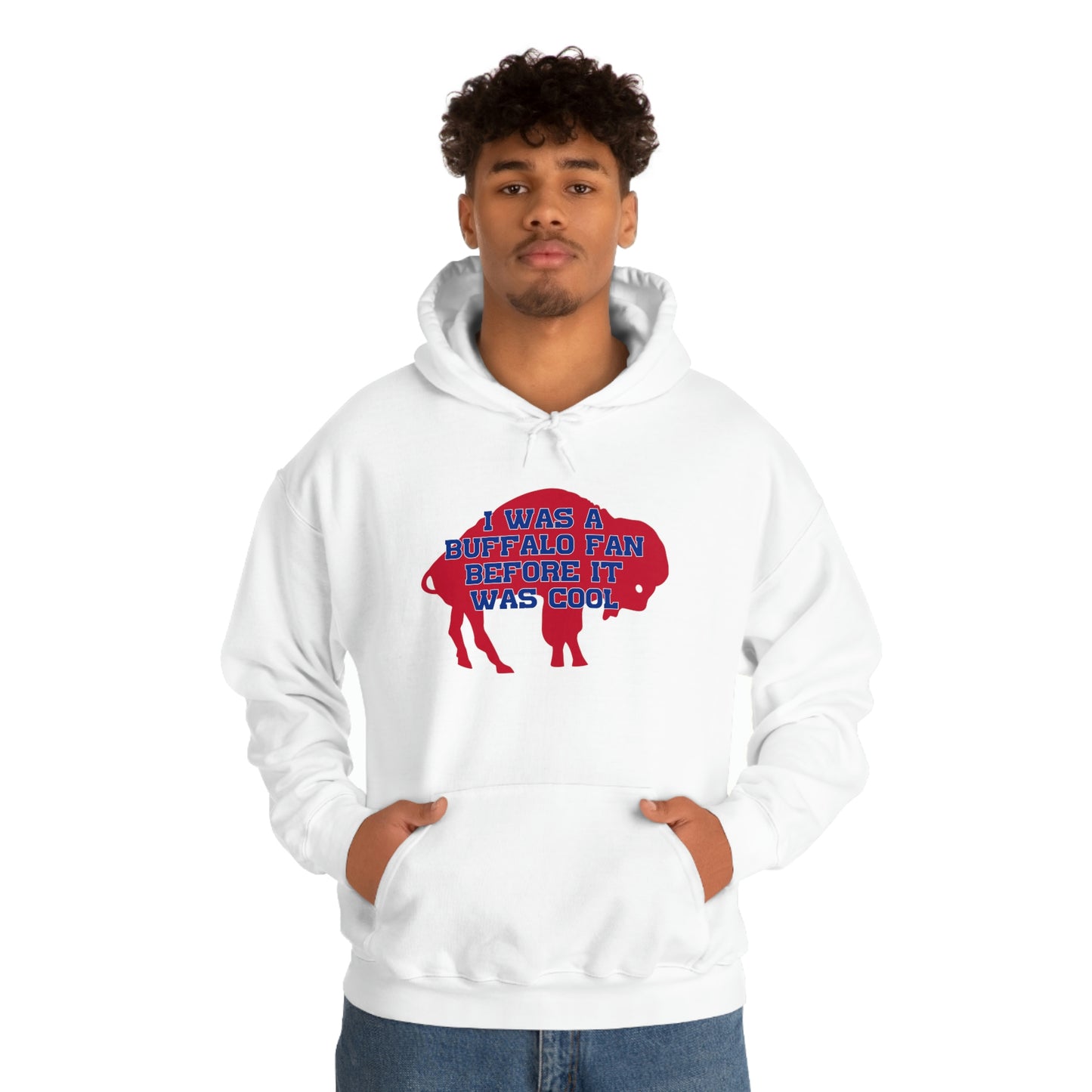 I Was a Buffalo Fan Before it was Cool Retro Red Logo Bills Mafia Football Hooded Sweatshirt