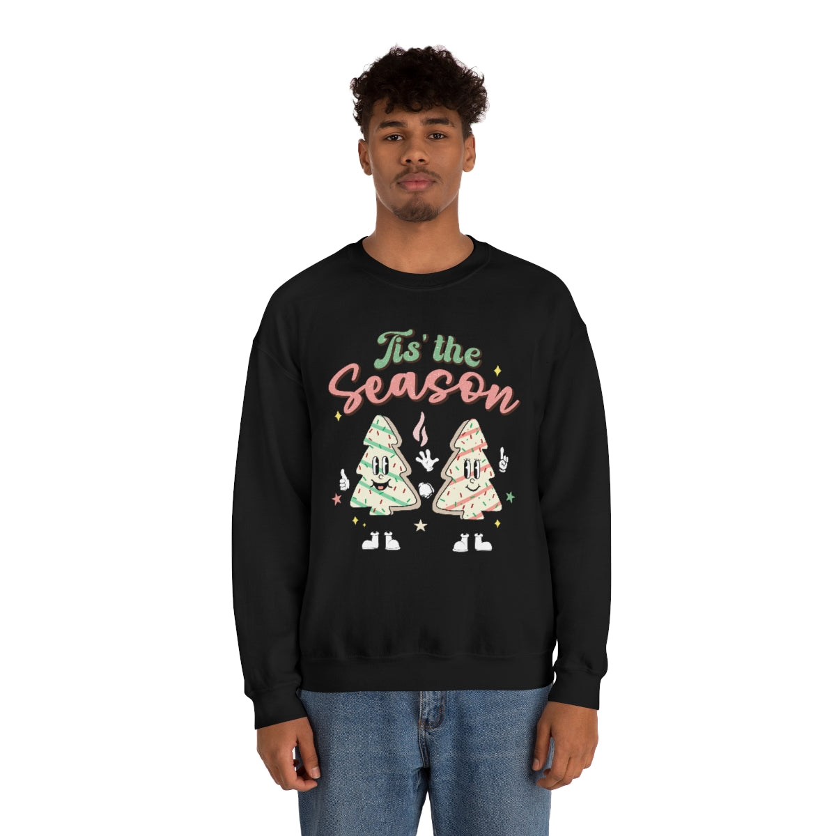 Tis the Season Cute Retro Vintage Tree & Treat Christmas Sweatshirt