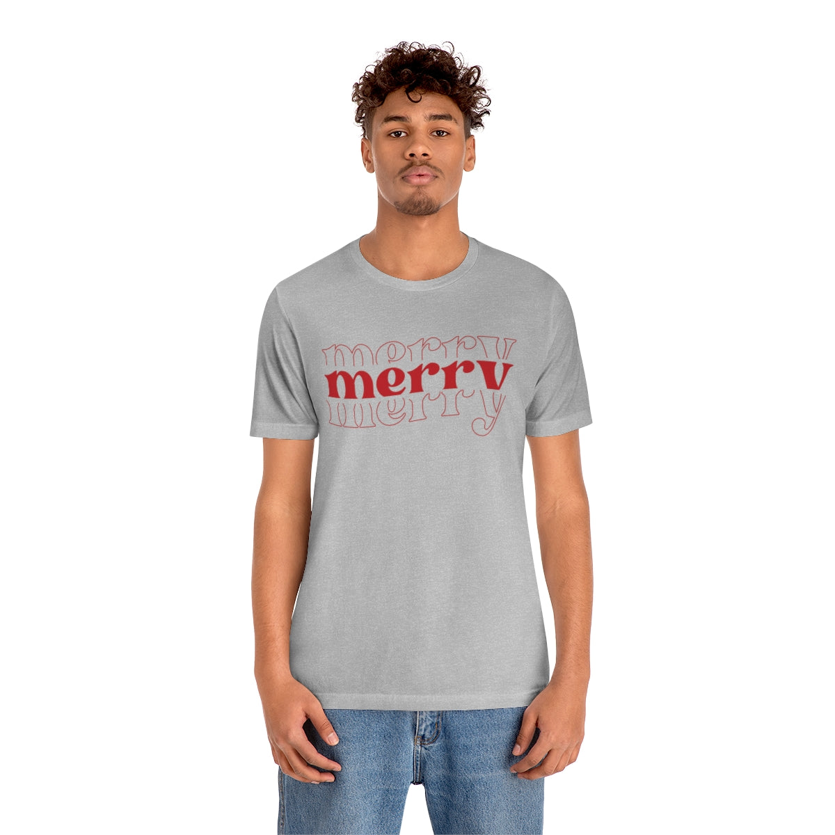 Merry Merry Merry Red Cute Christmas Holiday Tshirt