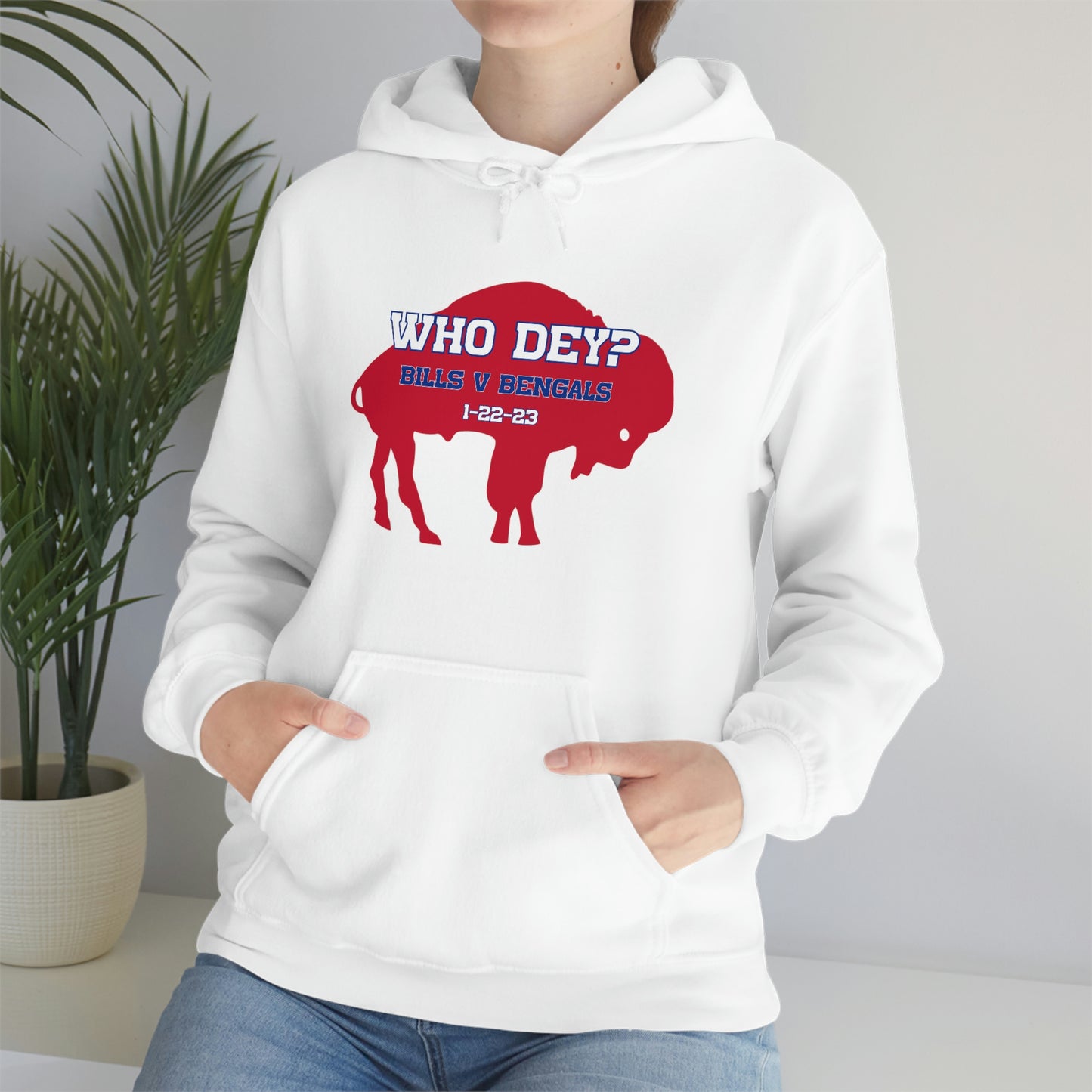 Who Dey? 1-22-23 Bills v. Bengals Buffalo Bills Football Bills Mafia Hooded Sweatshirt