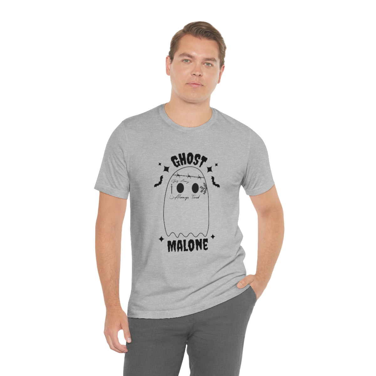 Ghost Malone Cool Halloween Tshirt, Funny Halloween T-Shirt Design on Unisex Jersey Short Sleeve Tee