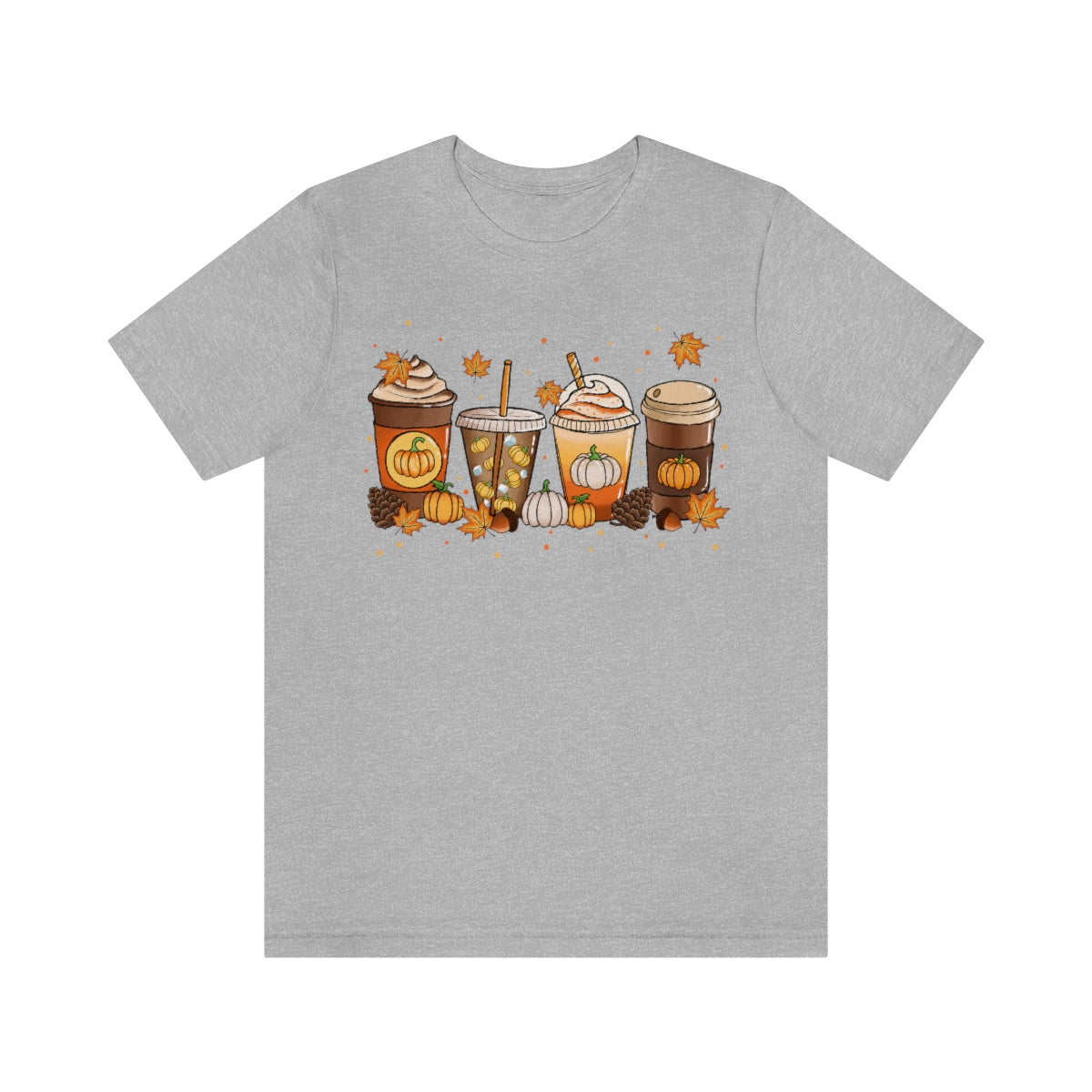 Fall Coffee Shirt Pumpkin Spice Coffee Design Short Sleeve Tshirt