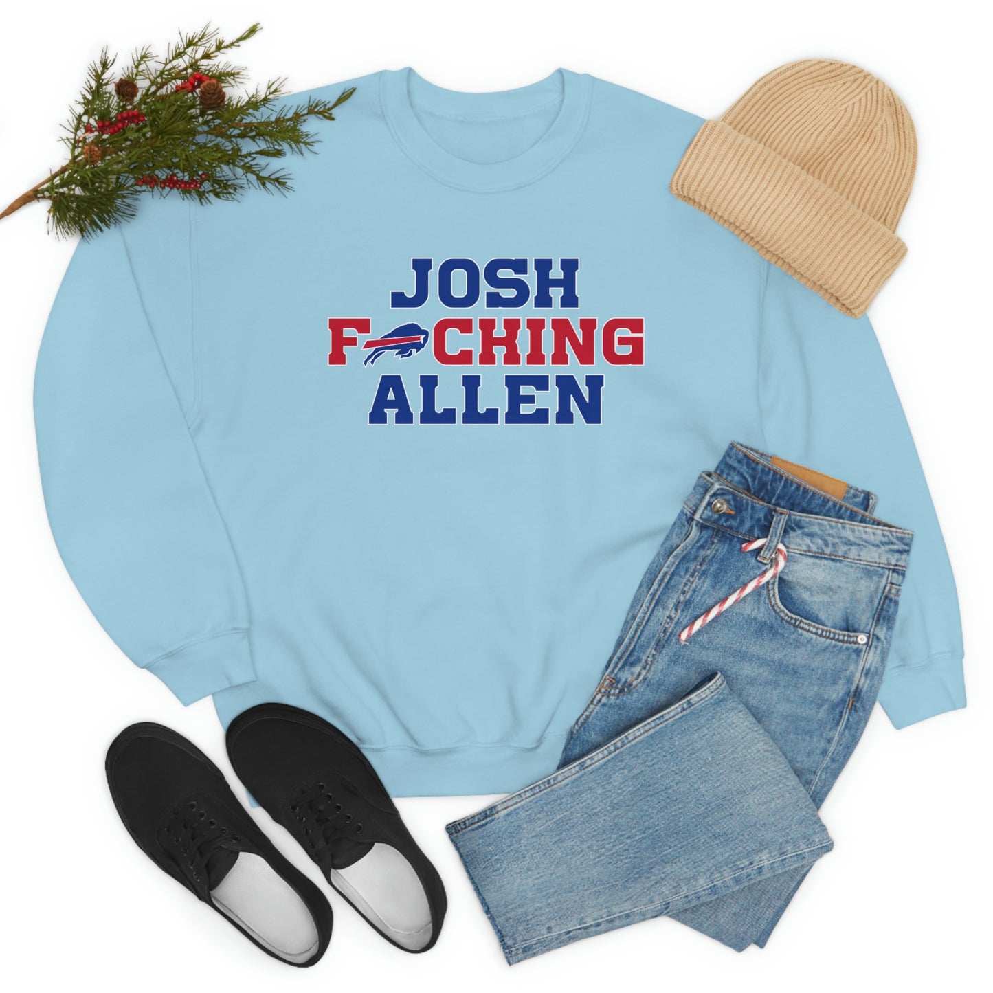 Josh Freaking Allen Bills Mafia #17 Buffalo Bills Football Crewneck Sweatshirt