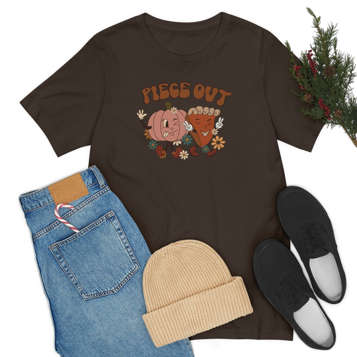 Piece Out Pie Inspired Thanksgiving Teeshirt on Unisex Jersey Short Sleeve Tee