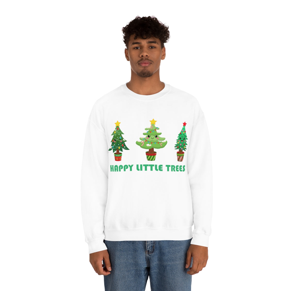 Cute Happy Little Christmas Xmas Trees Sweatshirt