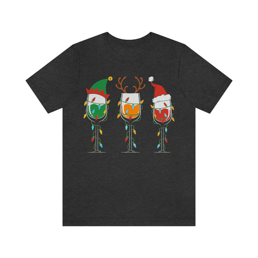 Christmas Wine Glasses Holiday Tshirt