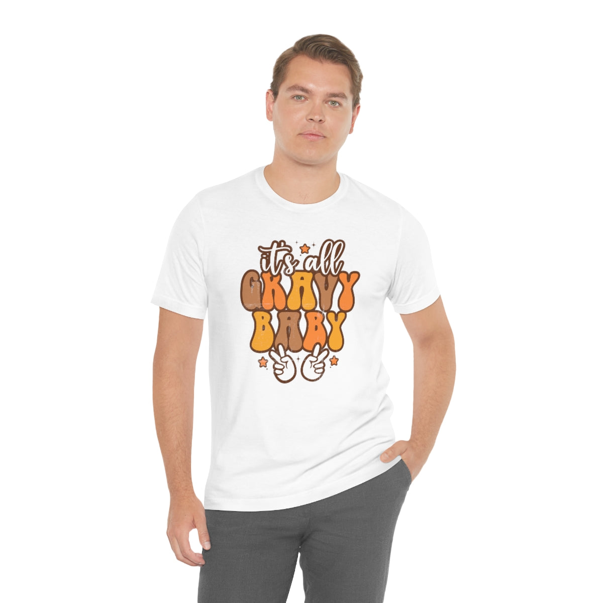 It's All Gravy Baby Thanksgiving Teeshirt on Unisex Jersey Short Sleeve Tee