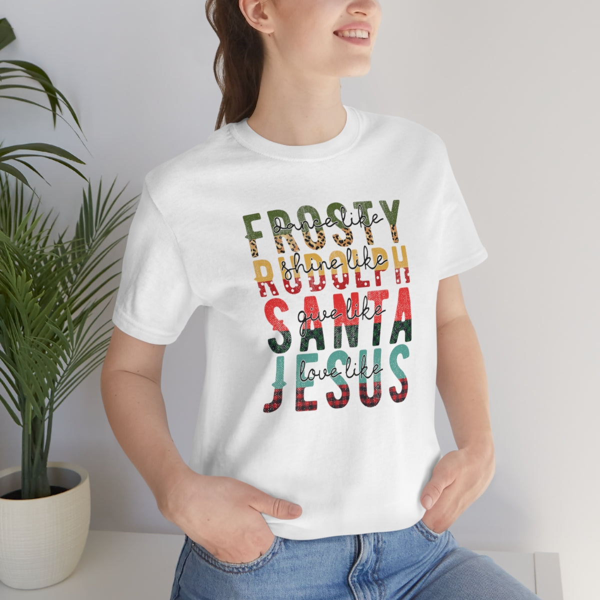 Frosty Rudolph Santa Jesus Christmas Tshirt