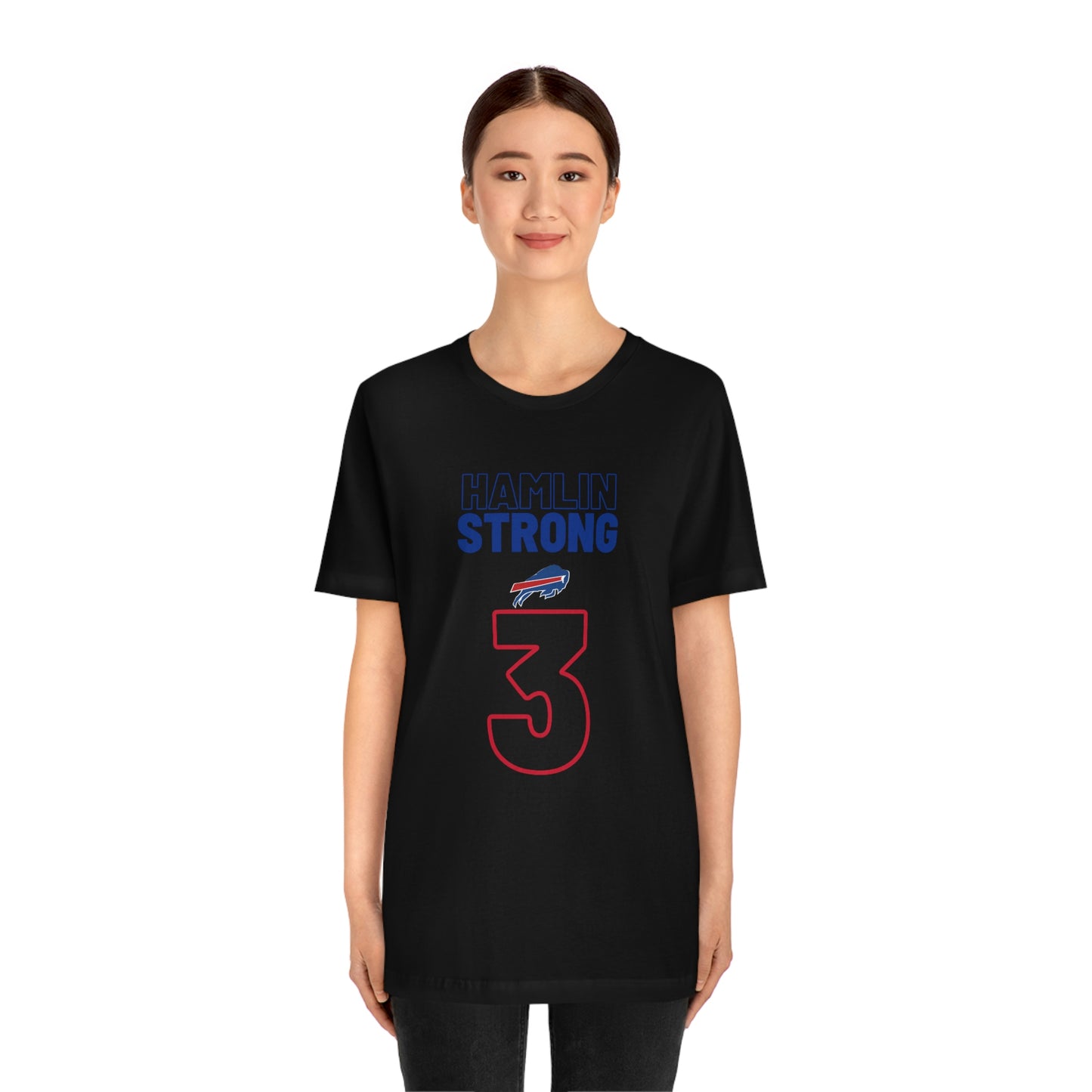 Hamlin Strong Damar Hamlin Buffalo Bills Logo #3 Unisex Jersey Short Sleeve Tee