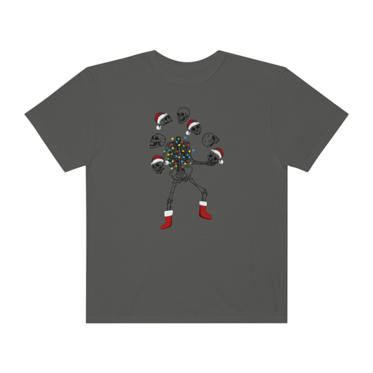 Skeleton Juggling Heads Funny Christmas Tshirt