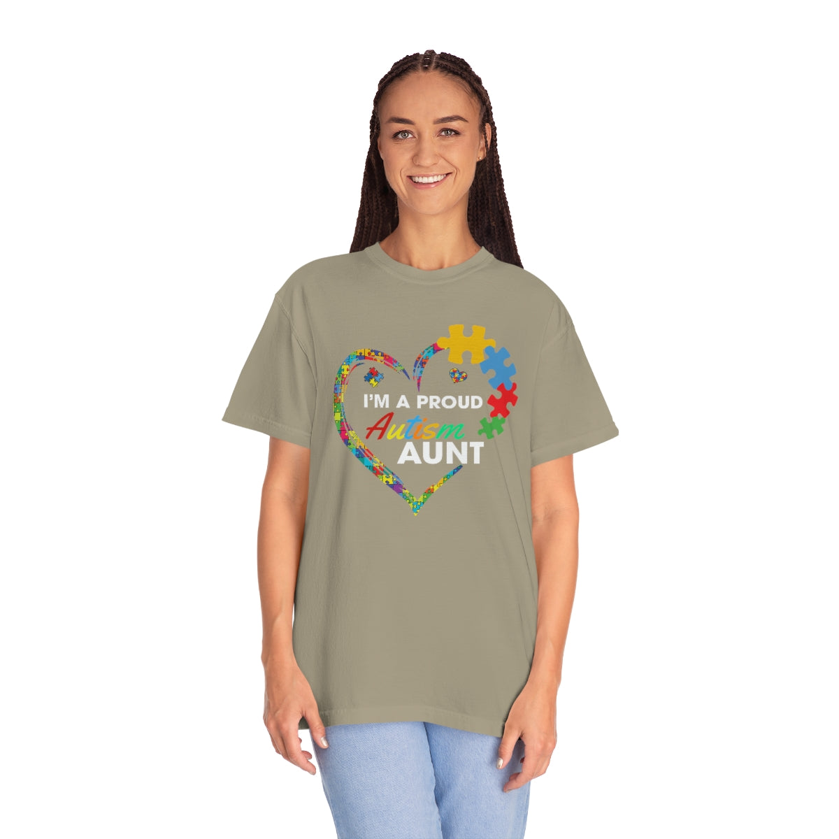 Proud Aunt Heart Puzzle Pieces Autism Awareness Tshirt