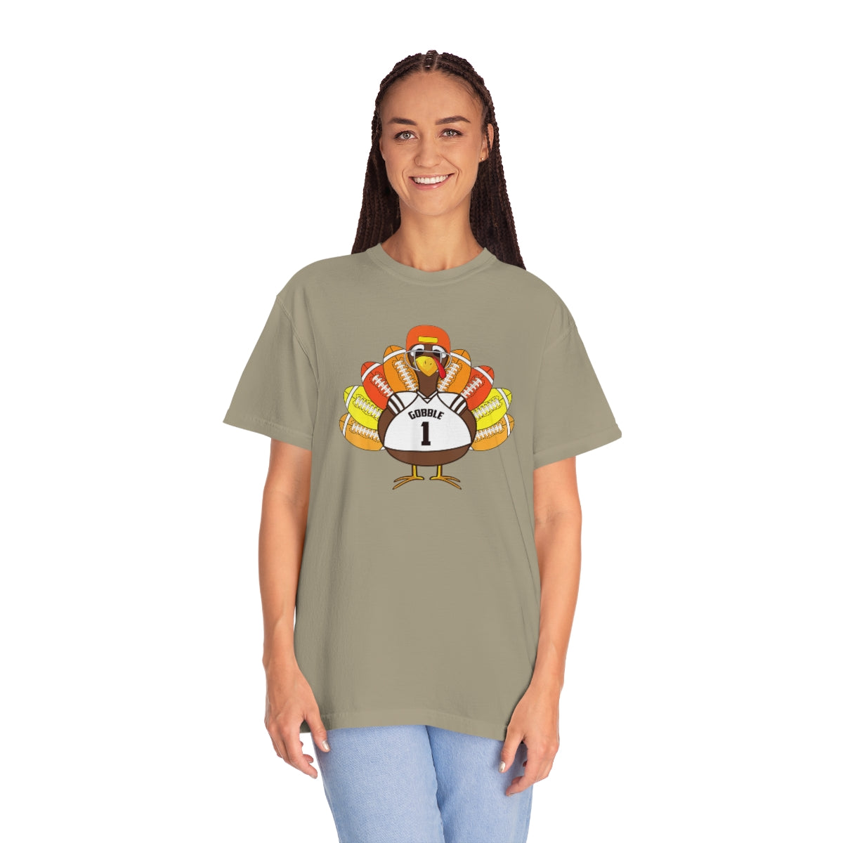 Gobble Turkey Football Thanksgiving Dinner Themed TShirt