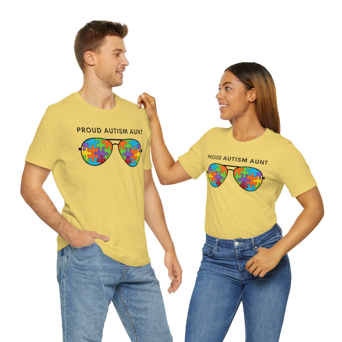 Proud Autism Aunt Sunglasses Tshirt