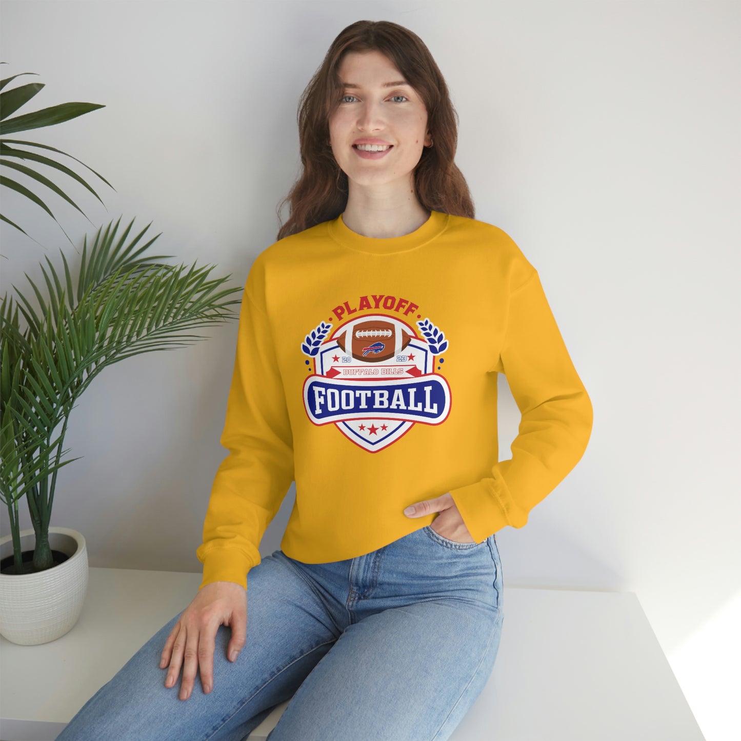 2023 Bufalo Football Playoffs Buffalo Bills Logo Crewneck Sweatshirt