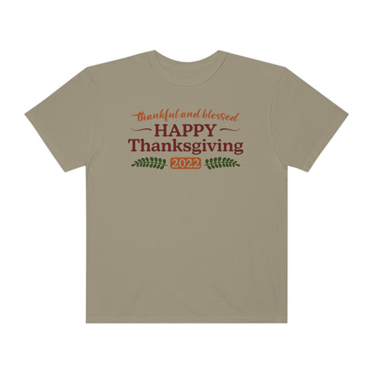 Happy Thanksgiving 2022 TeeShirt Design | Thanksgiving T-Shirt | Retro Thanksgiving Shirt Design | Thanksgiving TShirt | Thanksgiving Lover Shirt | Funny Thanksgiving Tee Shirt Design on Unisex Garment-Dyed T-shirt