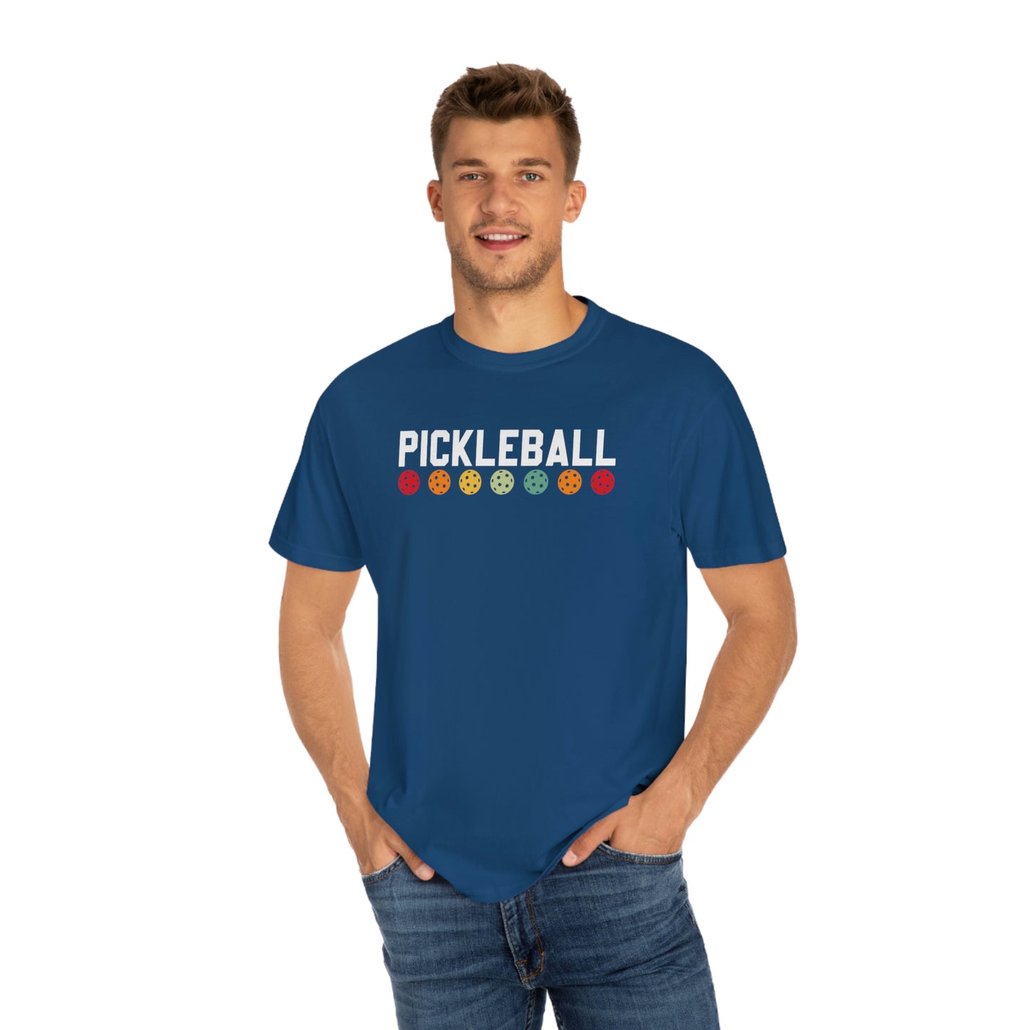 Pickleball Retro Style Rainbow Balls Tshirt