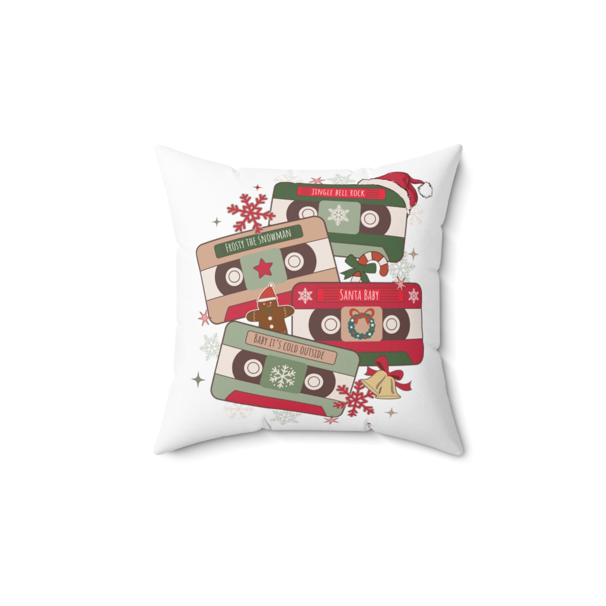 Retro Christmas Music Cassette Tape Christmas Pillow