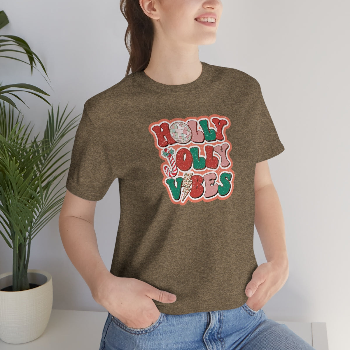 Retro Holly Jolly Vibes Christmas TShirt