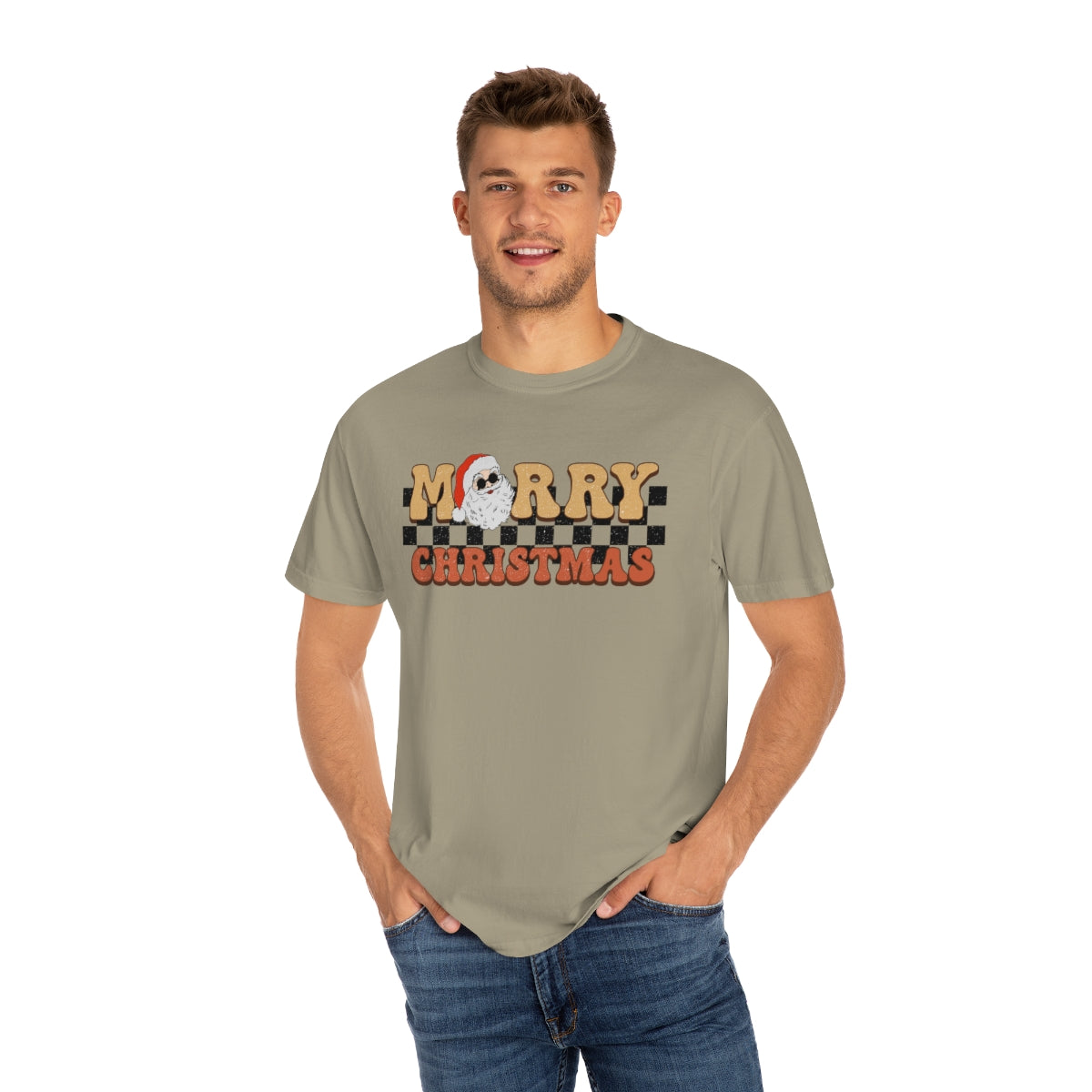 Merry Christmas Retro Santa Skateboard Style Tshirt