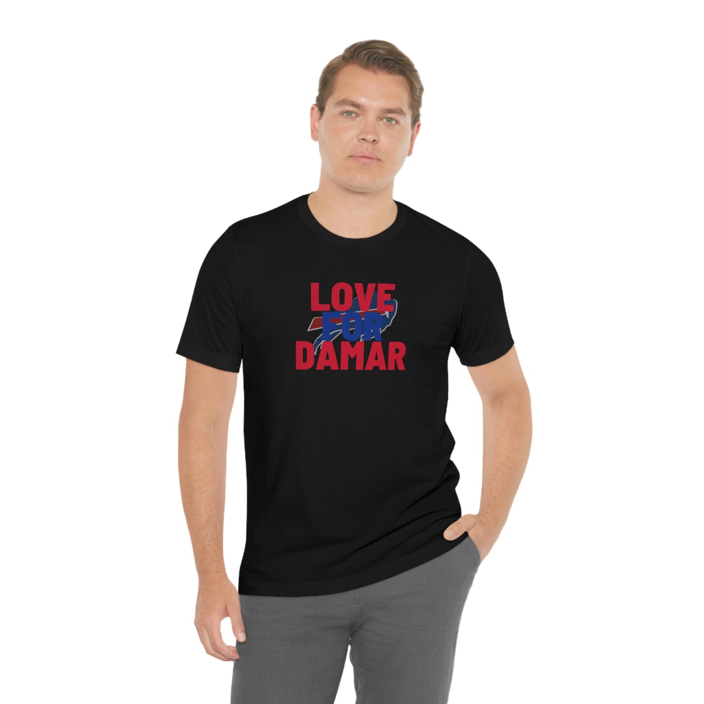 Love for Damar Buffalo Bills Logo #3 Damar Hamlin Supporter Unisex Jersey Short Sleeve Tee