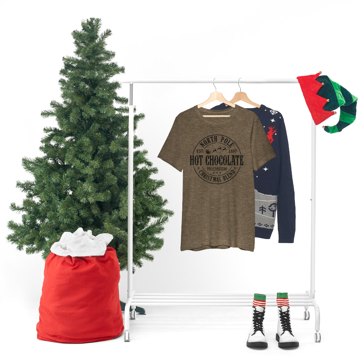 North Pole Premium Hot Chocolate Christmas Holiday Tshirt