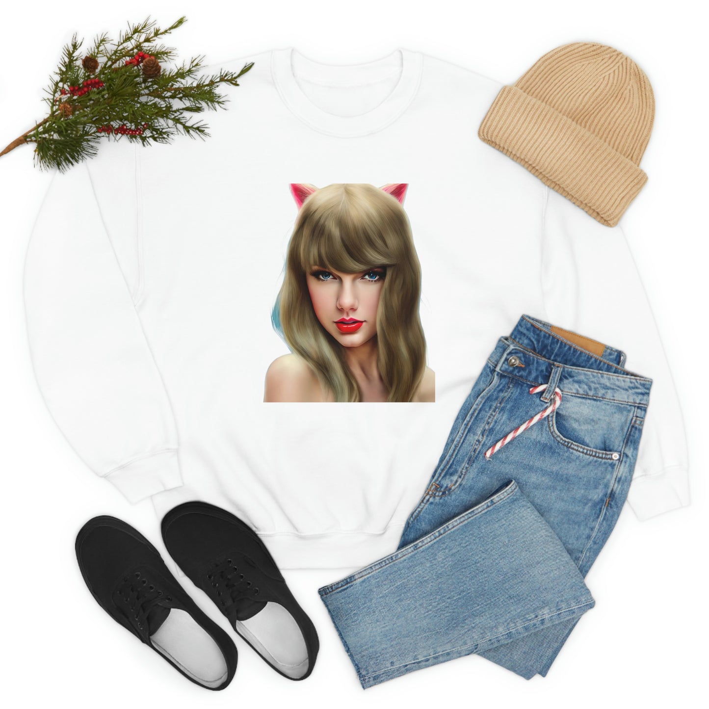 Taylor Swift Cat Ears T Swift Taylor Swift Merch Fan Swifty Gift Crewneck Sweatshirt