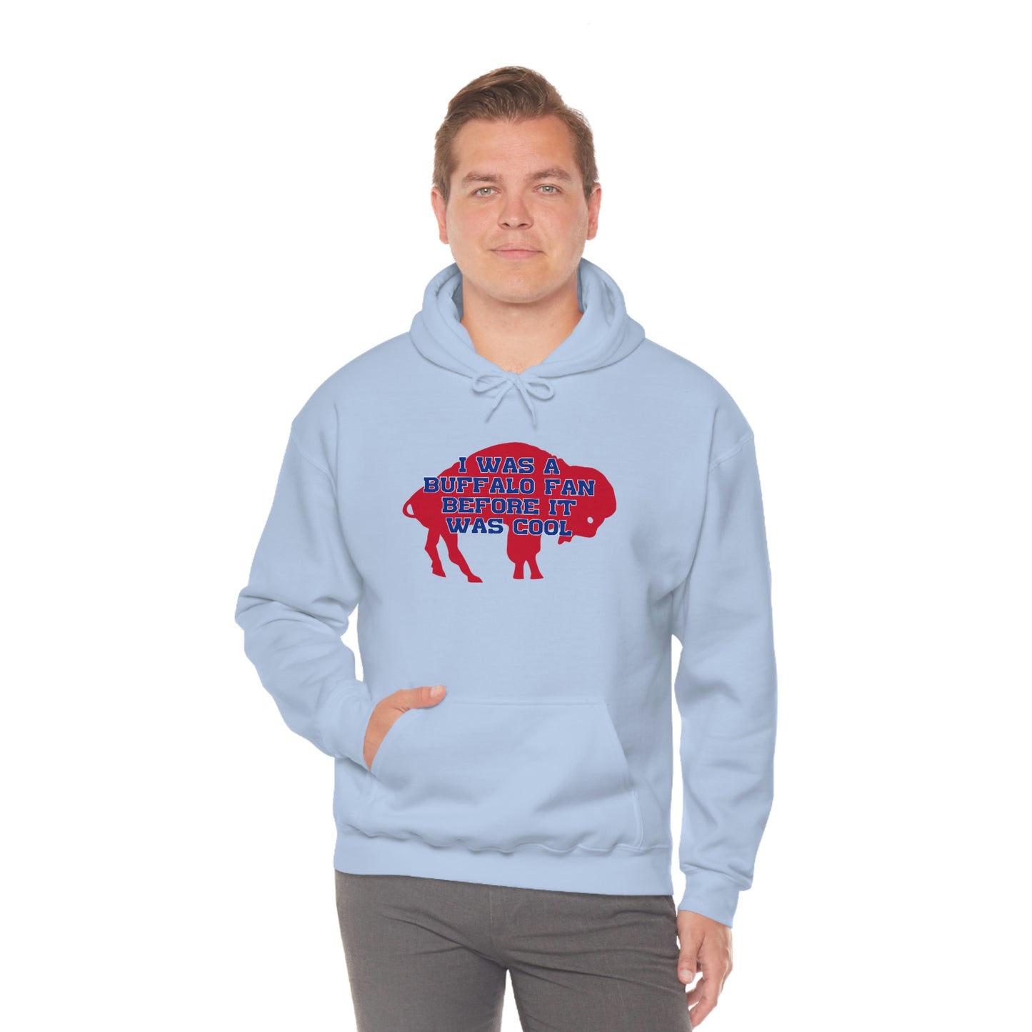 I Was a Buffalo Fan Before it was Cool Retro Red Logo Bills Mafia Football Hooded Sweatshirt