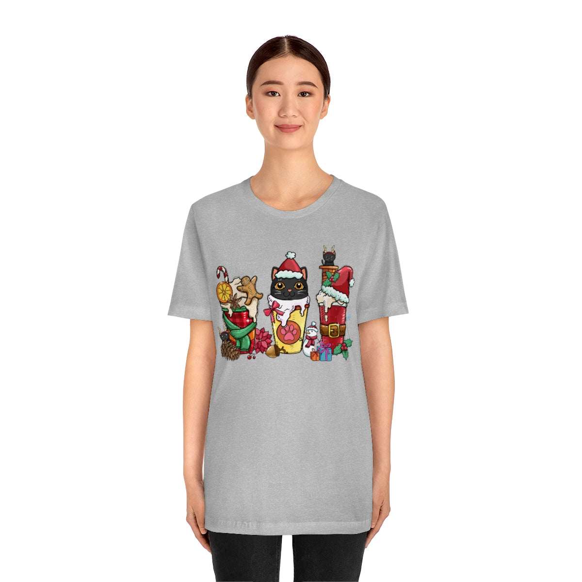 Black Cat Christmas Coffee Xmas Tshirt