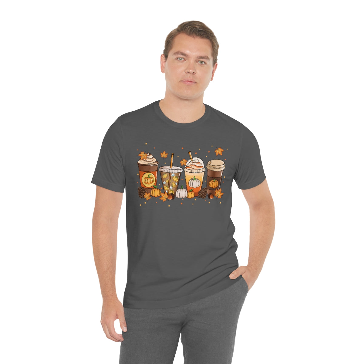 Fall Coffee Shirt Pumpkin Spice Coffee Design Short Sleeve Tshirt