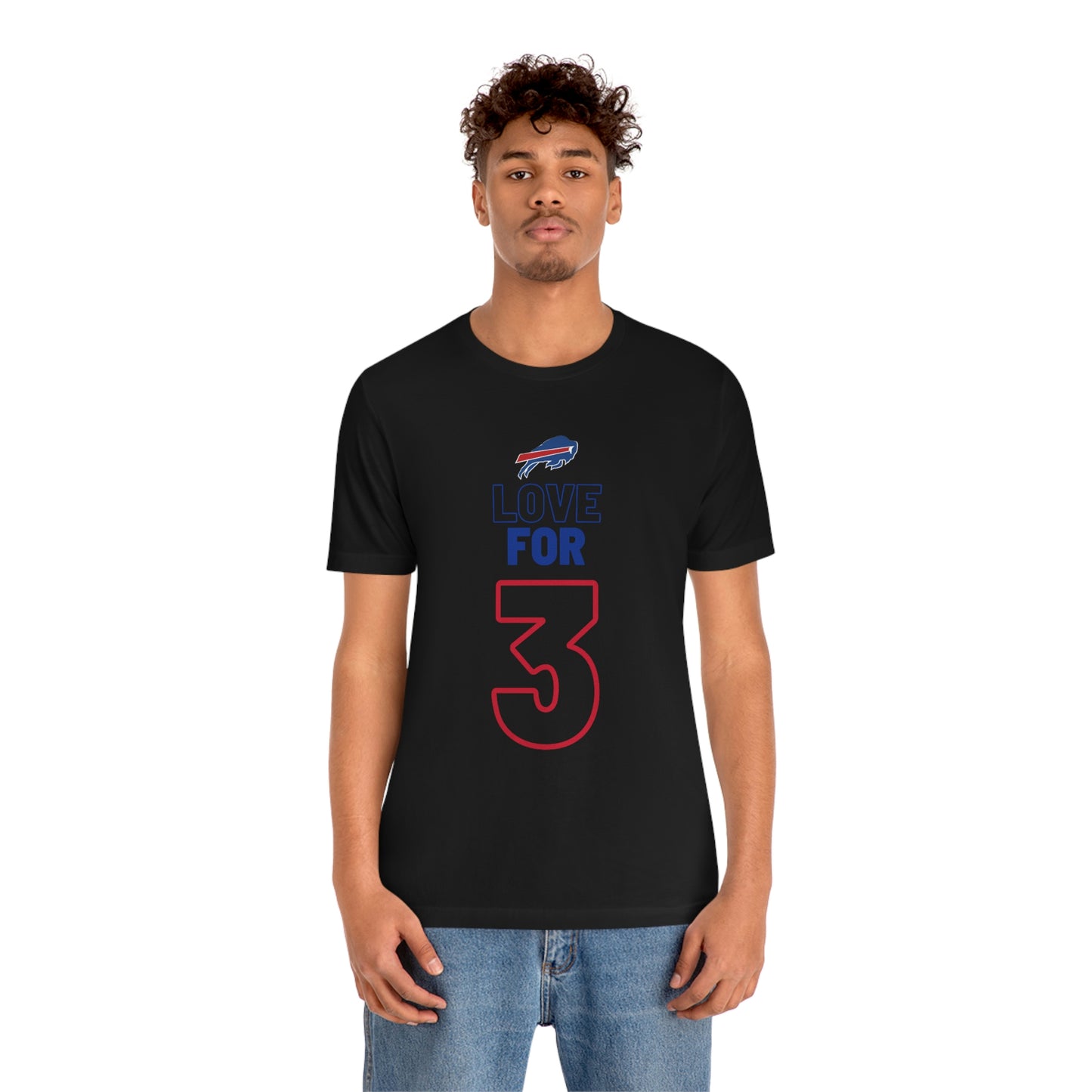 Love for #3 Damar Hamlin Supporter Unisex Jersey Short Sleeve Tee