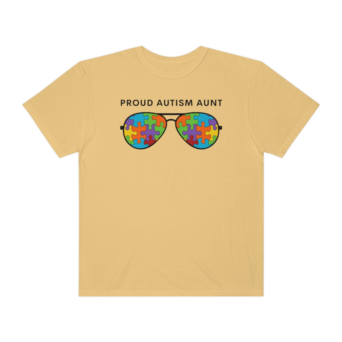 Proud Autism Aunt Sunglasses Puzzle Pieces Autism Awareness Tshirt