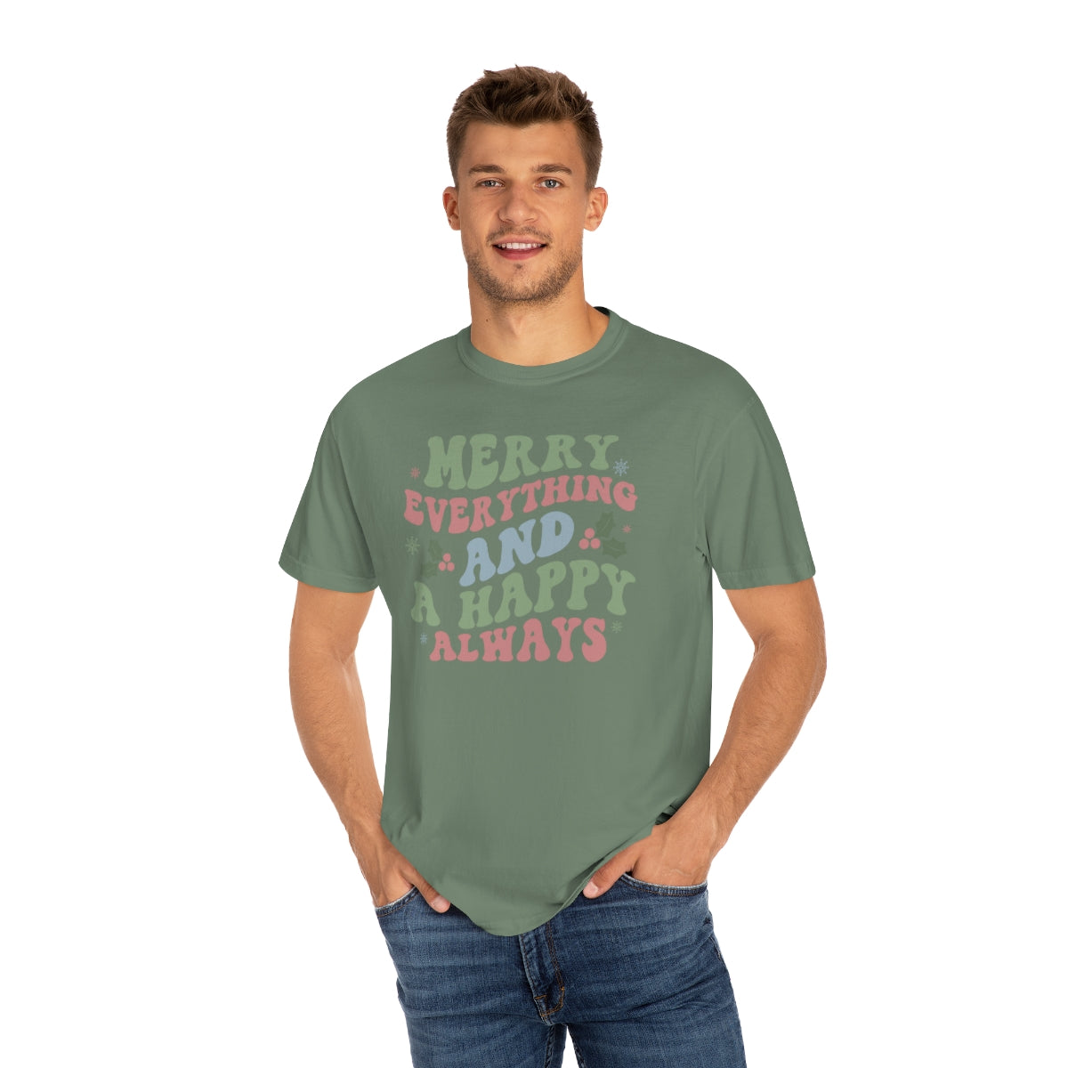 Merry Everything Happy Always Holly Christmas Tshirt