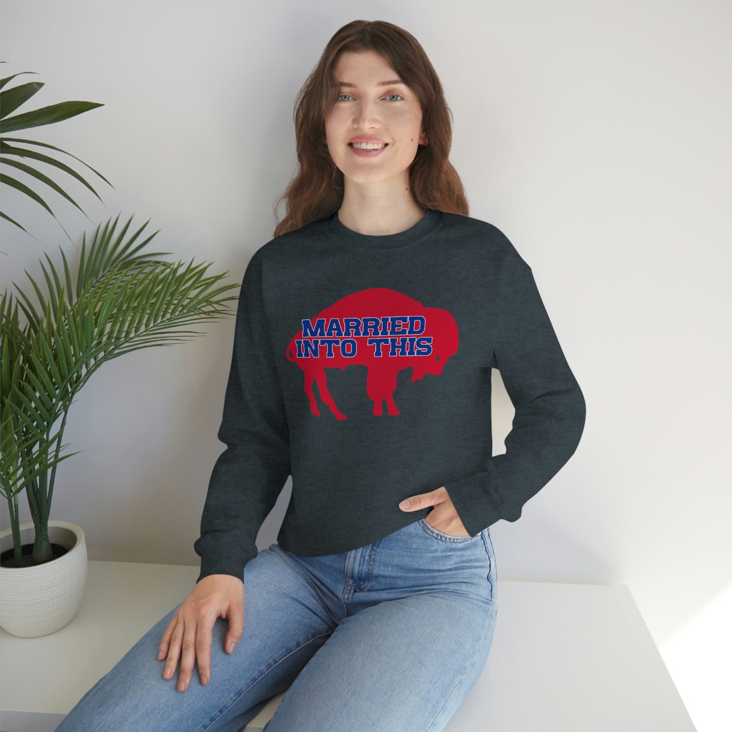 Married Into This Bills Mafia Buffalo Bills Football Crewneck Sweatshirt