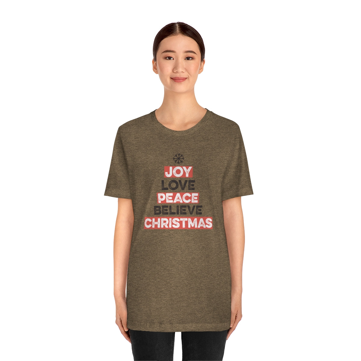 Joy Peace Believe Christmas Xmas Holiday Tshirt