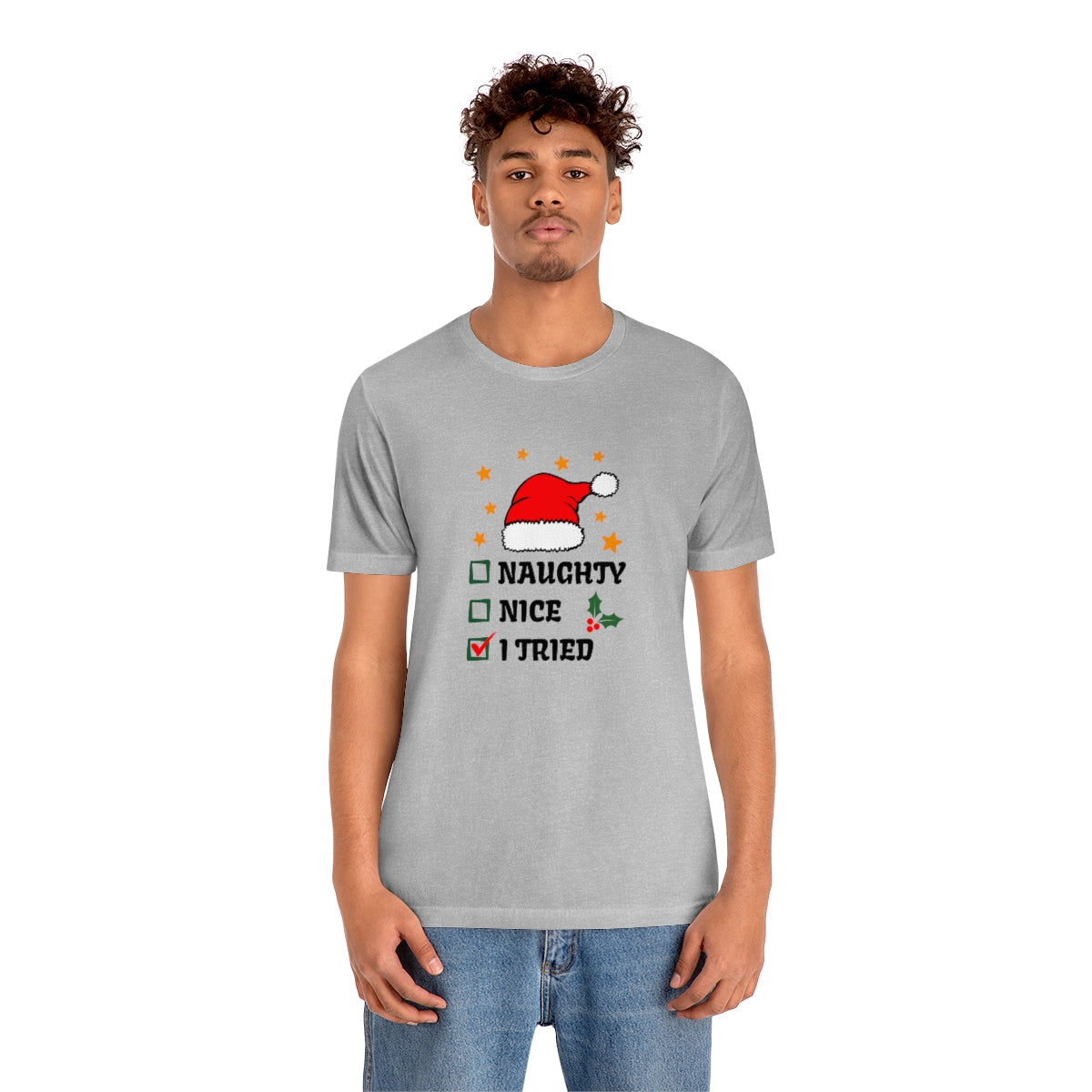 Naughty Nice I Tried Christmas Tshirt