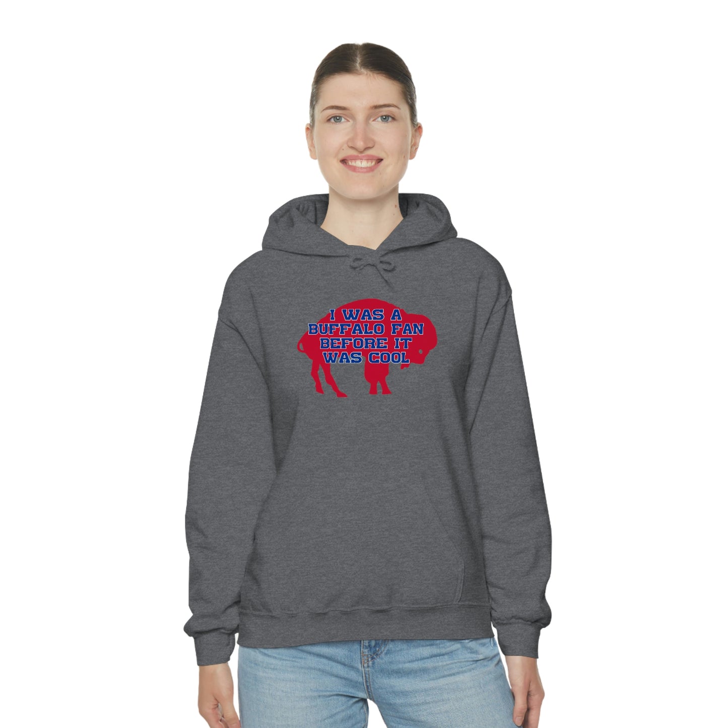 I Was a Buffalo Fan Before it was Cool Retro Red Logo Bills Mafia Football Hooded Sweatshirt