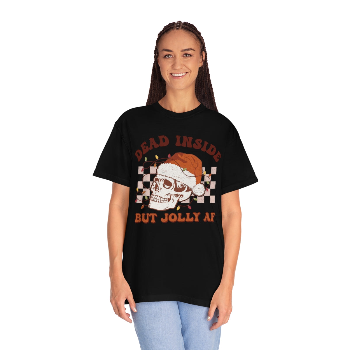 Dead Inside But Jolly AF Shirt Dead Inside Skeleton Funny Christmas Tshirt