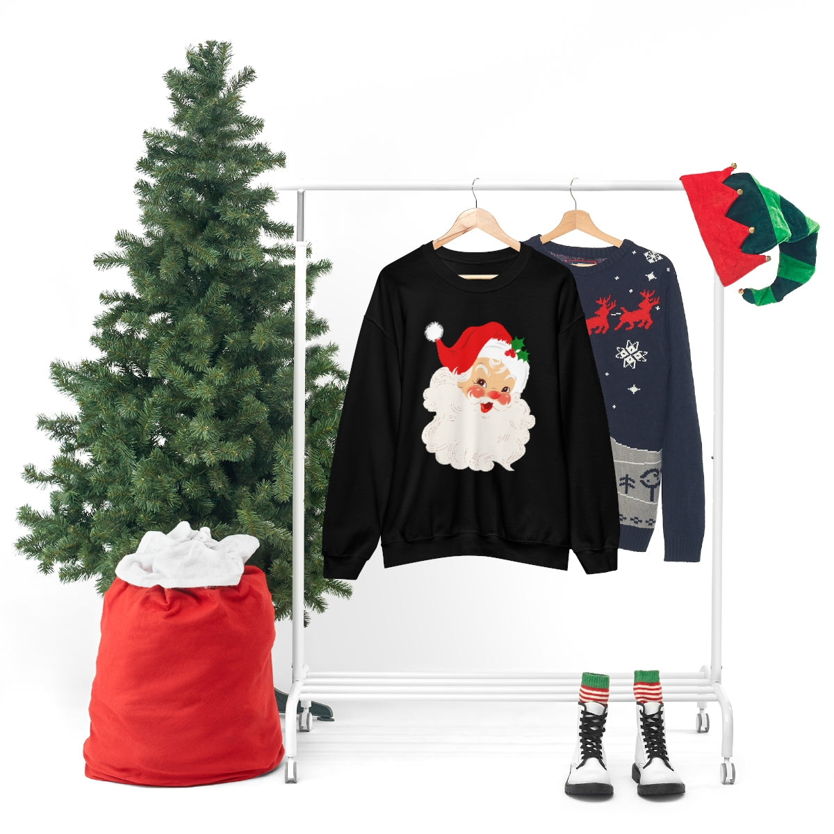 Cute Retro Vintage Classic Santa Kris Kringle Christmas Sweatshirt