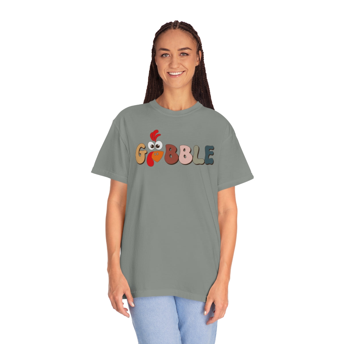 Gobble Turkey Face Retro Thanksgiving TShirt