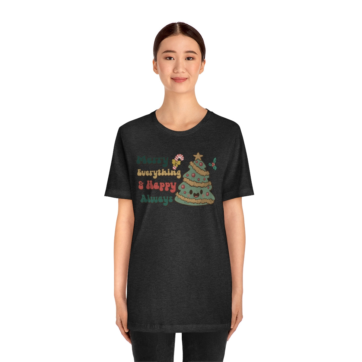 Merry Everything Tree Retro Christmas Tshirt