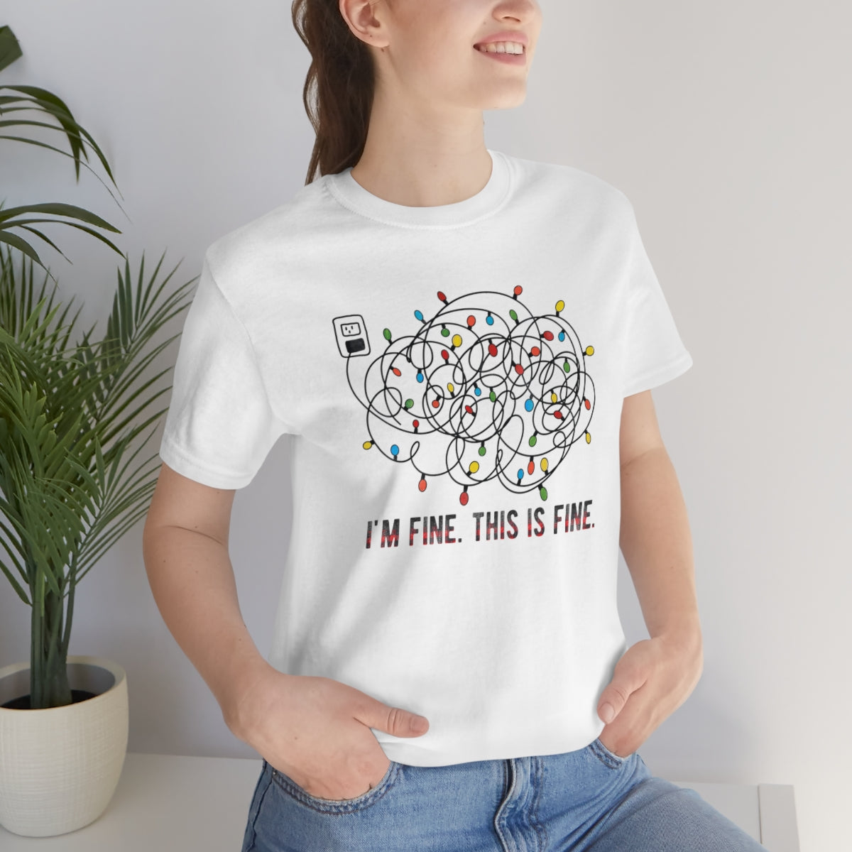 I'm Fine, This is Fine Christmas Lights ChristmasTshirt