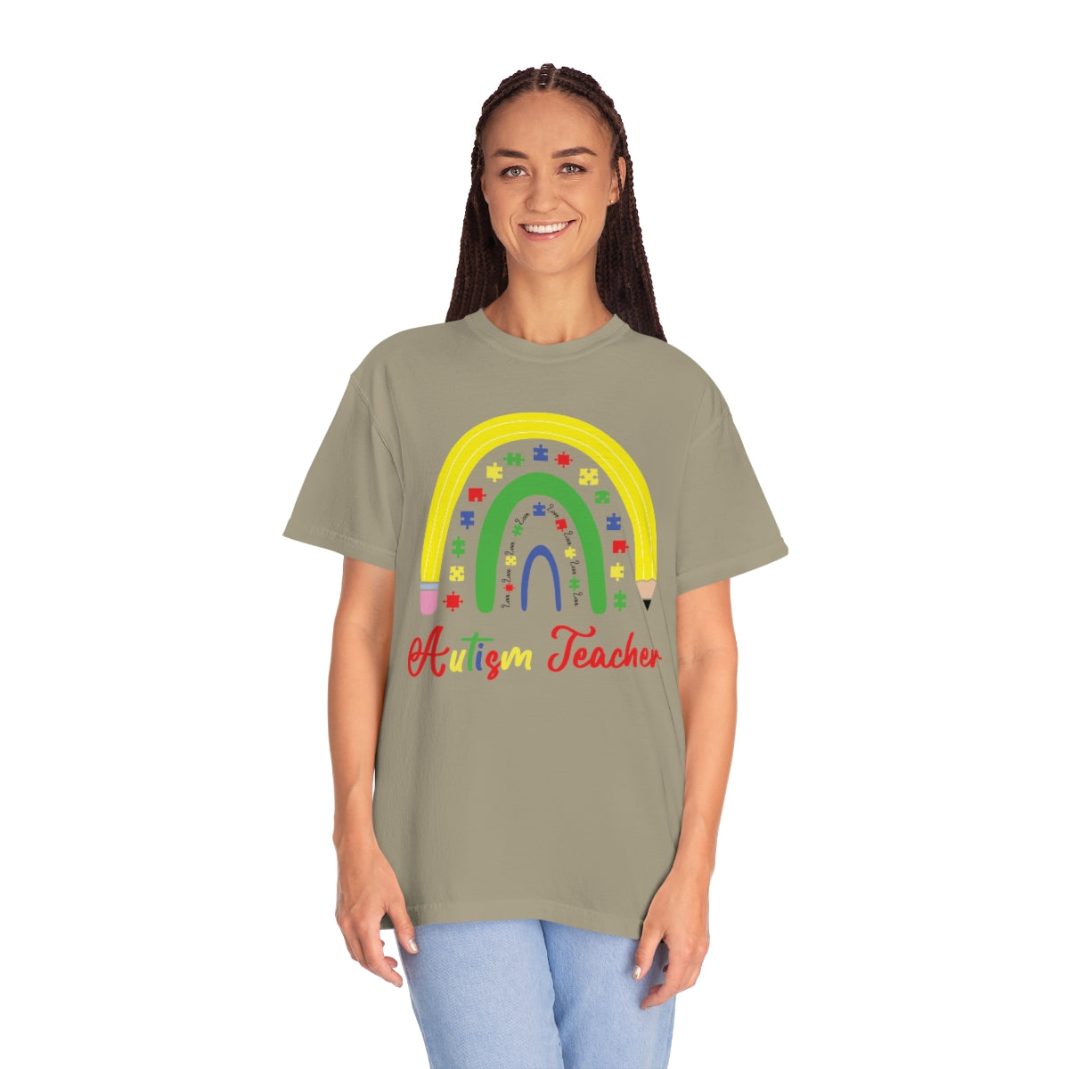 Cute Rainbow Pencil Teacher Autism Awareness Tshirt