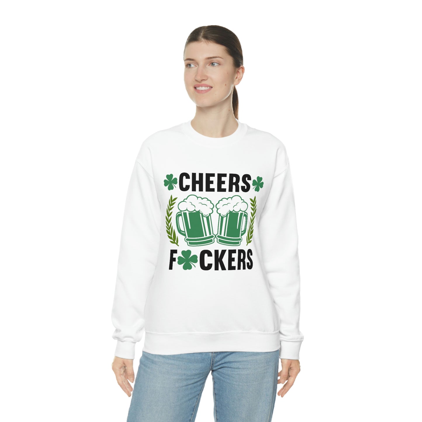 Cheers Fuckers Funny St. Patrick's Day Crewneck Sweatshirt