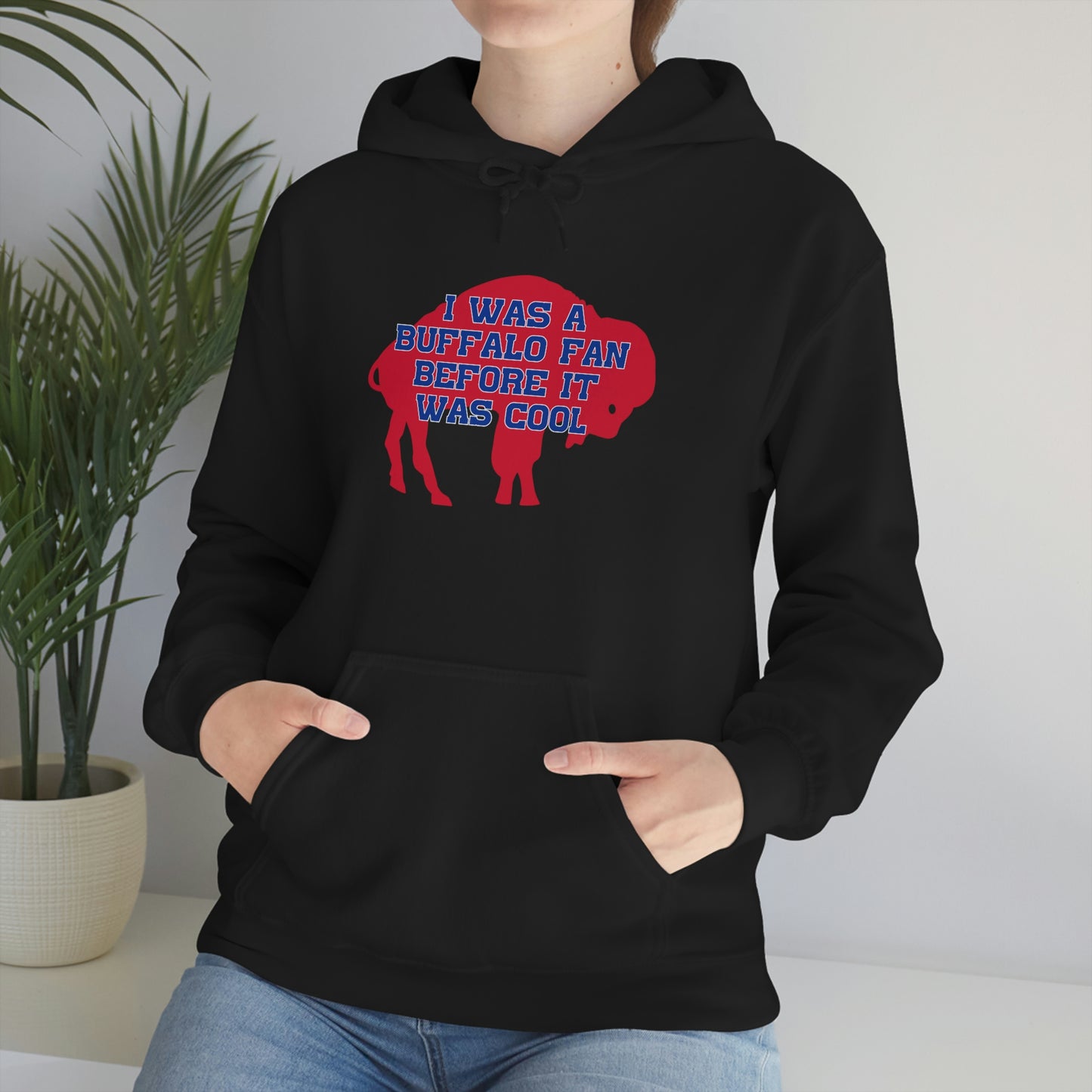 I Was a Buffalo Fan Before it was Cool Retro Red Logo Bills Mafia Football Hooded Sweatshirt