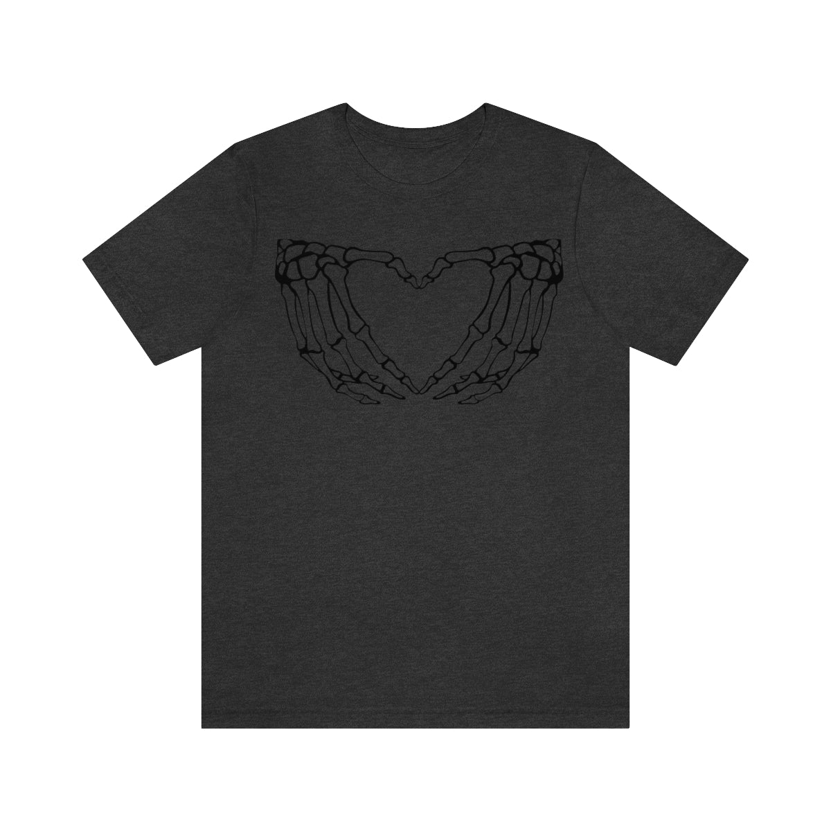 Skeleton Heart Hands TShirt, Funny Shirt, Halloween Lover Gift on Unisex Jersey Short Sleeve Tee