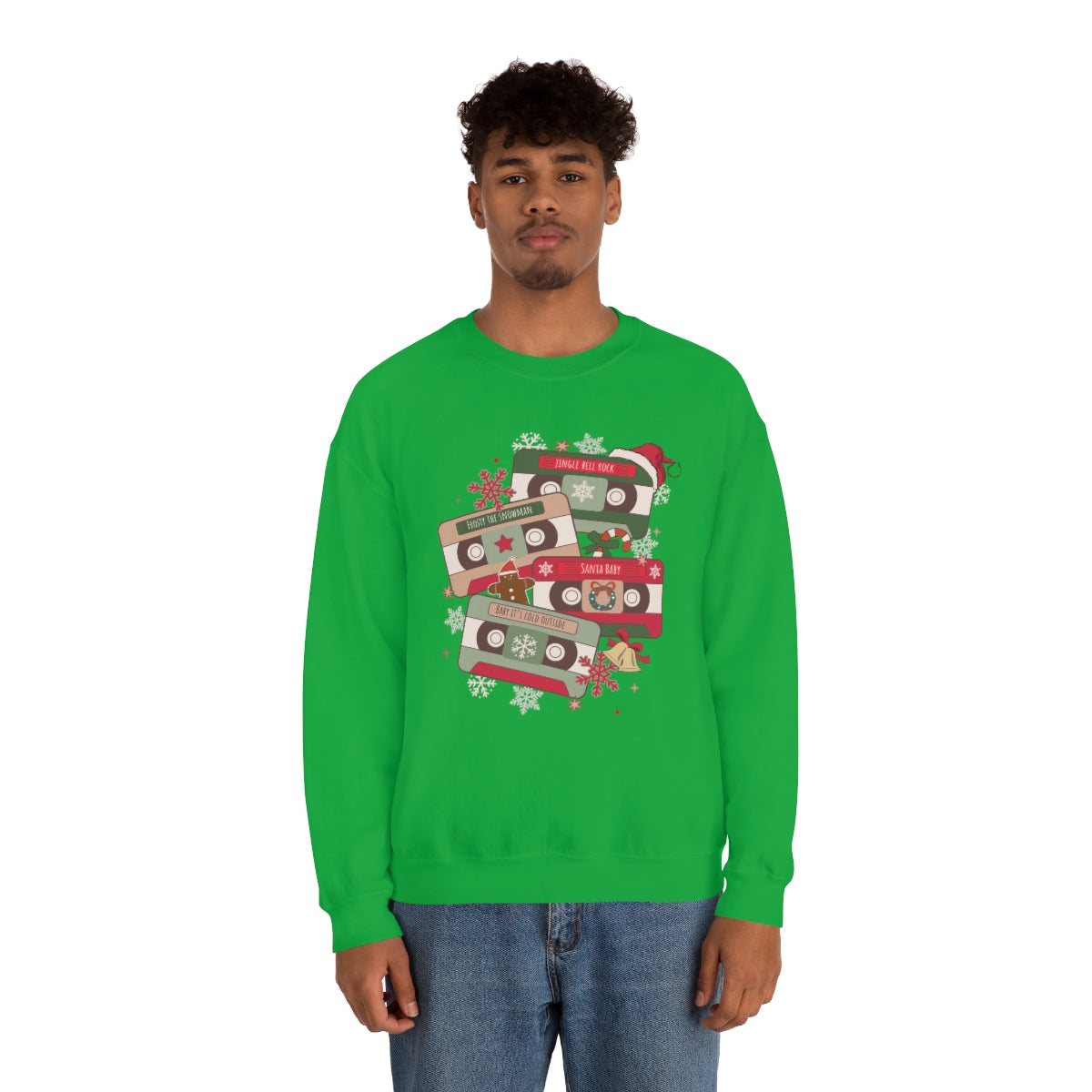 Retro Cassette Christmas Music Sweatshirt